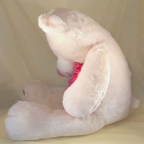 BEST MADE TOYS HUGE LARGE CREAM & PINK BEAR - Picture 6 of 8